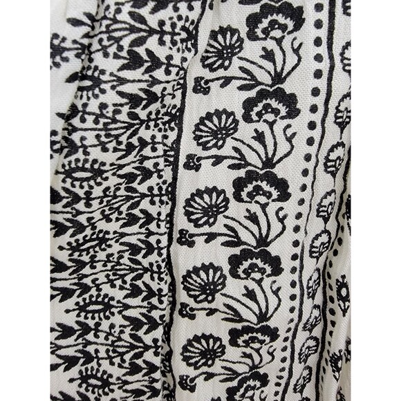 Old Navy NWOT Peasant Top 100% Viscose Cream And Black Size L Oversized - Picture 4 of 11